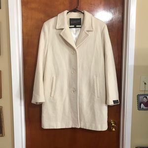 White Pendleton Wool + Angoura Walker Coat